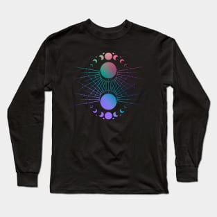 Moon Phases - Sun Magic - Festival Gear - Psychedelic and Spiritual Artwork Long Sleeve T-Shirt